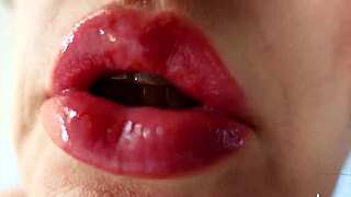 Exclamatory-Raw Licking your lollipop - oral fetish dildo blowjob with bimbo lips!