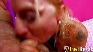 Tanned blonde mature rides cowgirl and bends over doggystyle in hardcore scene! She takes cumshot after missionary pounding!