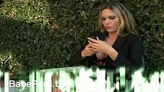 Horny milf shows off hard nipples in close-up view. She teases with mature body and sexy expressions during solo play.