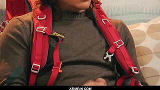 Axel Haze Couldnt Wait To Come Home And Jerk Off On The Living Room Couch But Stepmom Gets Home