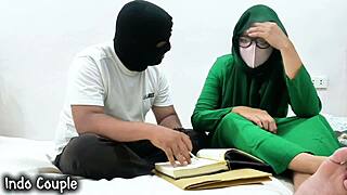 Arab Amateur Girlfriend in Miniskirt Teases with Striptease Before Doggystyle Fucking in Garage