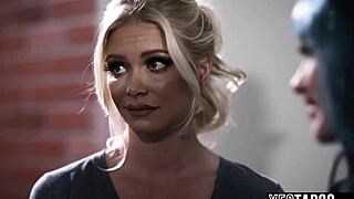 Busty bisexual landlady entices her lesbian tenant's curvy milf girlfriend into fingering and tribbing session