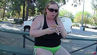 FAT CHUBBY BBW WITH BIG SAGGY TITS TALKS HER BLACK COACH INTO BBC INTERRACIAL CHEATING SEX WITH DOGGYSTYLE AND FACIAL