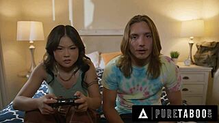 pure taboo hot asian stepsis lulu chu taunts pervy stepbro during sex with stepmoms nudes