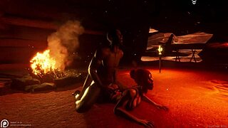 wild life - big ass big tit curvy white milf serenia dresses up like a slut and fucks her big black dick nero by the fire