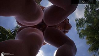 CURVY BLACK MILF INDRA FUCKS fat man with tiny dick on beach