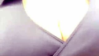 stepmother with big boobs walks outside, showing off her natural tits in public