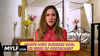 Why does April spotlight Adres Quin as the ultimate squirting toy in messy threesome action