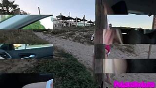 offering a ride to beautiful blonde at nudist beach leads to oral in car and intense anal at home
