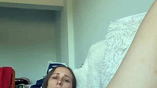 Brazilian blonde babe uses double dildo for solo double penetration in her cute pussy and ass