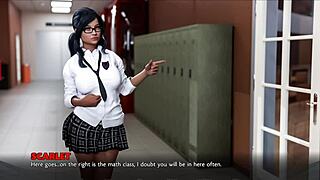 Nerdy college girl flashes tight pussy