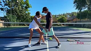 Tennis Stepmom Works My Penis In Athletic Cowgirl Riding And Outdoor Hardcore Taboo Sex With Mommy Milf And Her Fitness Body