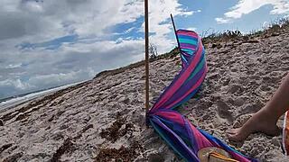 Exhibitionist Wife Helena Price Teases Voyeurs on Caribbean Nude Beach.