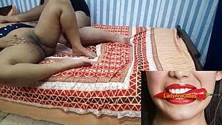 Hey, check out these desi lovers in hidden sex with the milf girlfriend showing her shaved pussy and small tits.