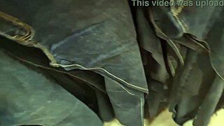 Confident 40-year-old Nicoletta tries on tight jeans in stores, showcasing her big ass and seductive curves.