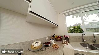 Banging Busty Latina Shemale in Bareback Action with Stepson at Home in Tgirl POV Pt 2