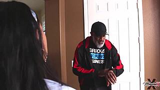 Shaun Dam gets lucky pounding college masseuse Maxine X in interracial doggystyle sex. Her big ass and tits bounce wildly during the rough orgasm.