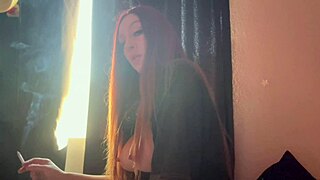 artemisia love hints at italian milf big tits flash while smoking