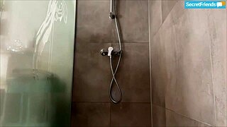 Lady Lyne Gets Slippery And Wet In Shower Masturbation With Big Natural Tits.