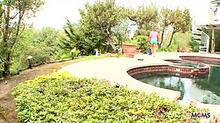 Brunette Teen 18+ Lesbian Gives Her Best to Pleasure the Mature Blonde Dyke