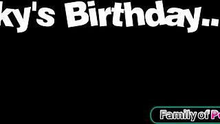 what's up with busty stepaunt stripping for birthday teen???