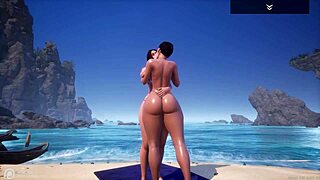 Two big tit milf lesbians Tanya and Sonia fuck wet pussies on beach in bikinis 🔥🏖️