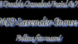 white lipstick milf takes intense double cumshot facial and throatpie