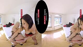 Oh man, this threesome with those fetish milfs in heels and latex is just wild - double blowjob, doggystyle, all that group sex action from Realitylovers!