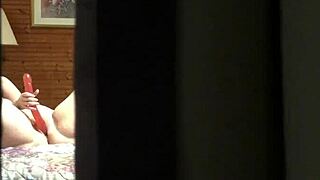 peeping tom caught amateur milf masturbating through hotel window