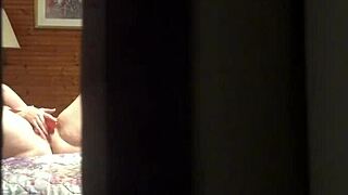 peeping tom caught amateur milf masturbating through hotel window