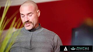 this naughty couple invites a sexy masseuse for a steamy threesome with oiled pussy licking