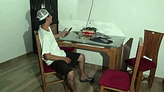 I feel so aroused by this hot latina milf with big ass getting dominated in homemade doggystyle