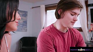 Ever tried a sloppy blowjob from hot busty brunette milf with deepthroat and titty fuck?