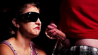 Oh man, this cheating game with a blindfolded girl tasting cum in her mouth from a friend's cock is wild.