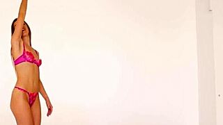 stunning alexis crystal with small tits strips lingerie to reveal her amazing european body in solo tease