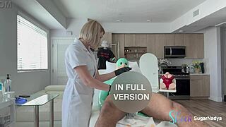 in my latex gloves i made the patient's balls smooth and empty with a handjob