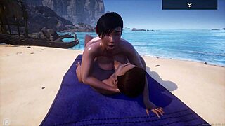 big ass tanned big tit curvy white milf jenny fucks big white dick yason on the beach. she cant handle that big dick and squirts all over it