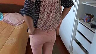 I love pleasing my stepson by showing off my big natural tits and hairy pussy so he can masturbate and cum.