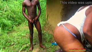 Damn, soft tits BBW Patricia takes stepbrother's big cock rough doggystyle in grandma's outdoor house!