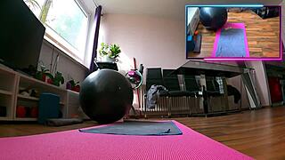 big titts big ass workout contrasts with amateur milf fat curvy close up yoga session