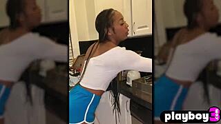 Petite Black MILF Misty Stone Fingered And Fucked Herself With Dildo After Posing Naked For Playboy