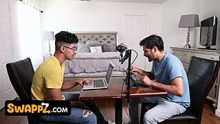 Big-Assed Busty Cougars Mellanie Monroe and Ms Visual Swap and Fuck Their Latino Stepsons in 69 and Cowgirl