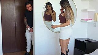 Caught stepsis with cock after smelling her panties in amateur big ass scene