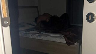 Real couple enjoys passionate kissing during homemade sex session at home