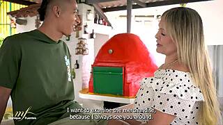 A Horny Milf Sucks Young Hotel Waiter For Free Drinks - Monique Fuentes!