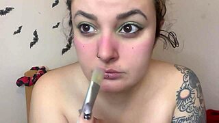 Fetish topless chubby kitten makeup daddy's hairy humiliation play