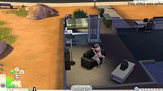 Sims 4 Lesbian Mommy Pegs Sis with Strapon Dildo