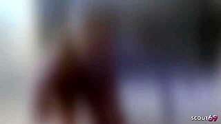 Saggy tits ebony bitch gags on white cock before massive facial