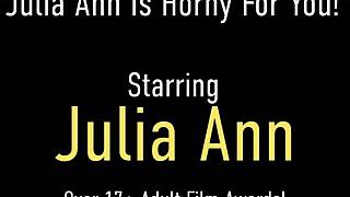 Julia Ann's solo masturbation mesmerizes me with her big tits shaved pussy and curvy heels