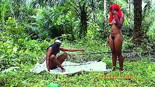 STEPSISTER'S OUTDOOR BIG BLACK COCK RIDE DOGGYSTYLE FIRST TIME!